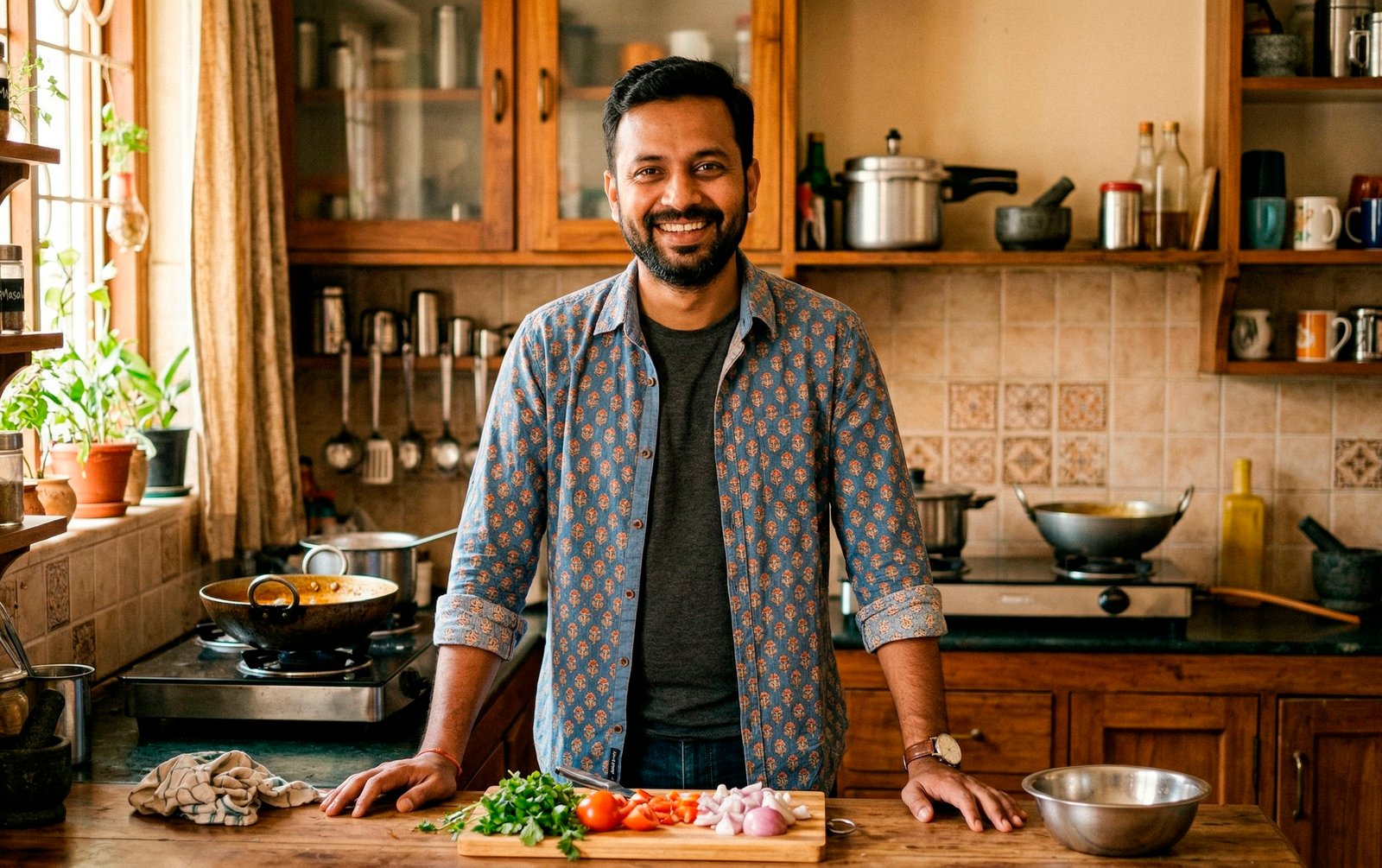 Раджеш на своей кухне